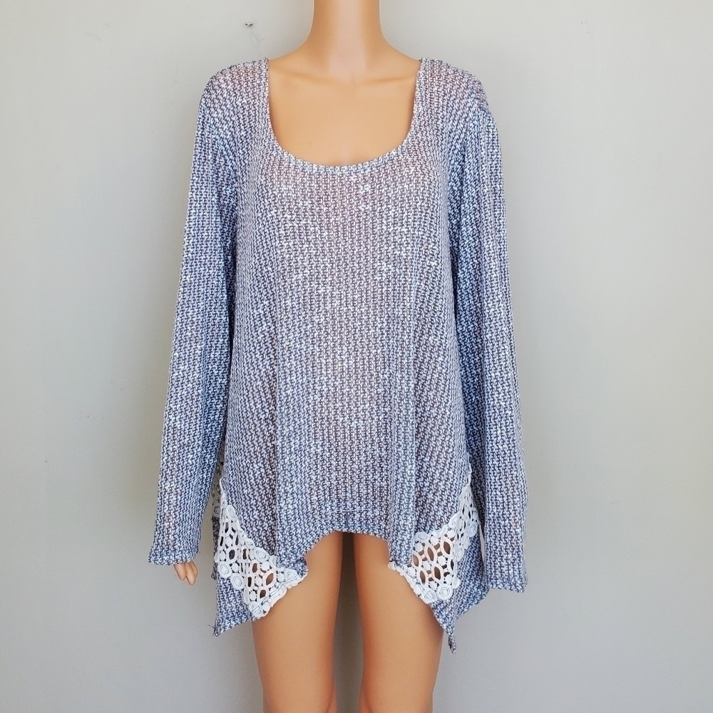 ND new directions grey long sleeve top size 2X